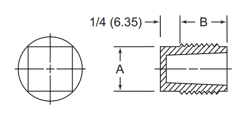 1" Square Head Threaded NPT Plug (R) - Polyethylene (Blue)