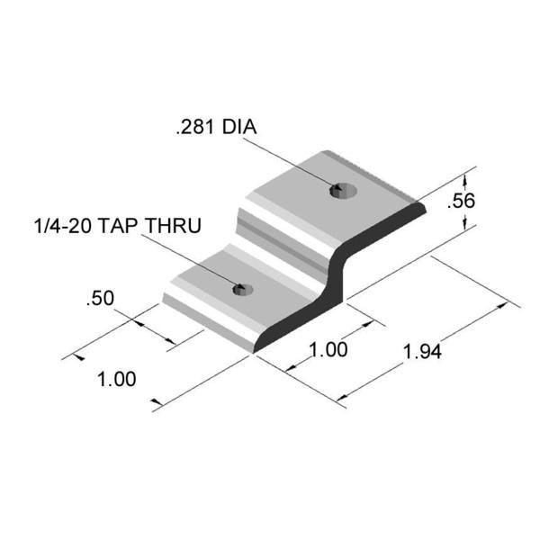 1" Panel Retainer for 10 Series Aluminum Extrusion