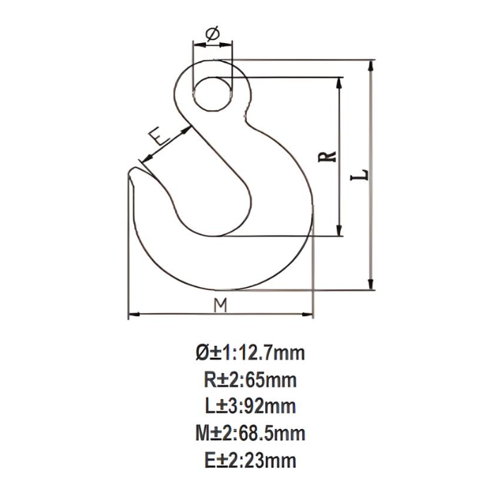 1/4" Eye Slip Hook (2600 lbs) - Steel Blue
