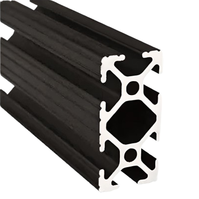 1" x 2" Black Smooth T-Slotted Aluminum Extrusion