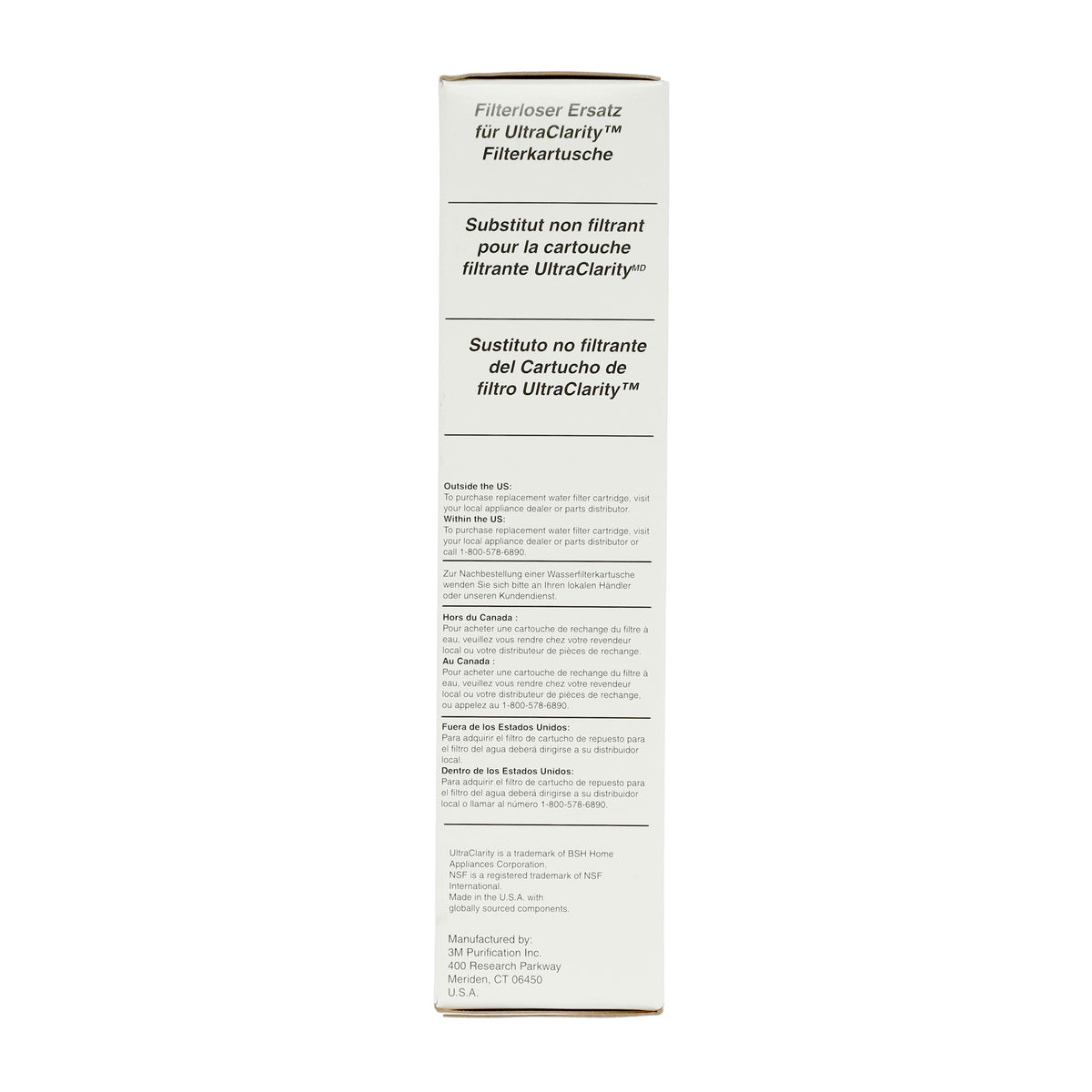 Bosch Refrigerator Water Filter, Part#: 11032252, Bypass Model