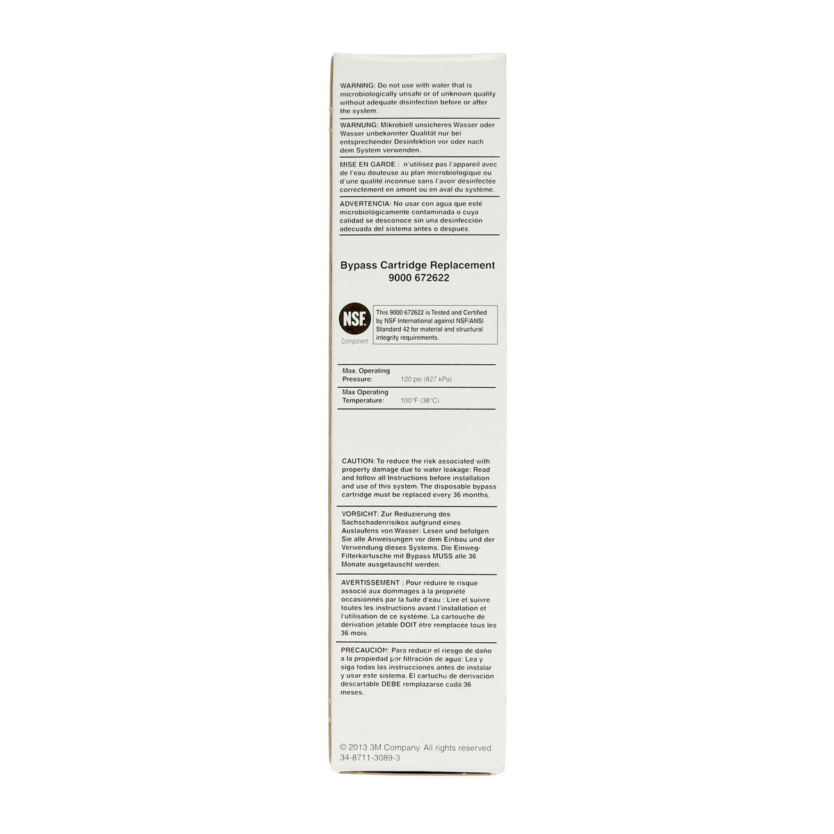 Bosch Refrigerator Water Filter, Part#: 11032252, Bypass Model