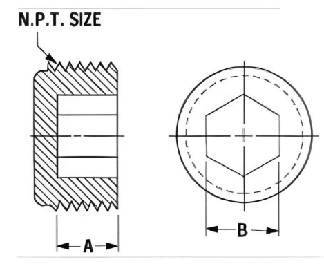 1/2" Hex Socket NPT Threaded Plug - HD Polyethylene (Black)