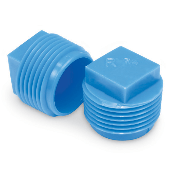 1/4" Square Head Threaded NPT Plug (R) - Polyethylene (Blue)