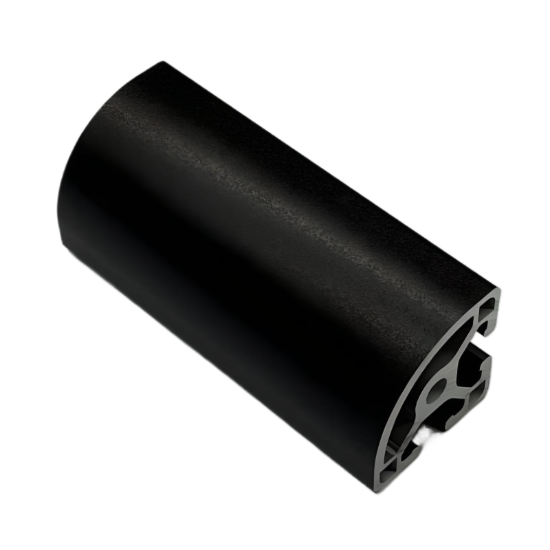1.5" x 1.5" Quarter-Round T-Slot Aluminum Extrusion Black Smooth Lite