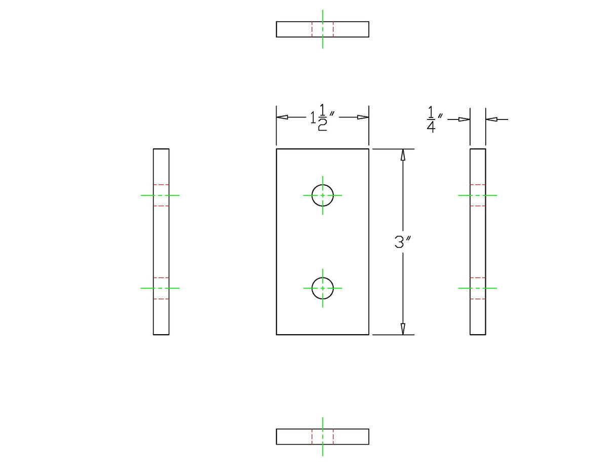 15 Series 2 Hole Black Joining Plate