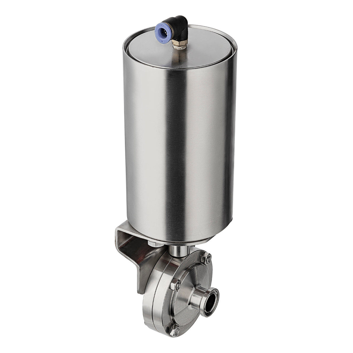 Tri-Clamp Butterfly Valve W/ Air Spring Actuator - SS 316