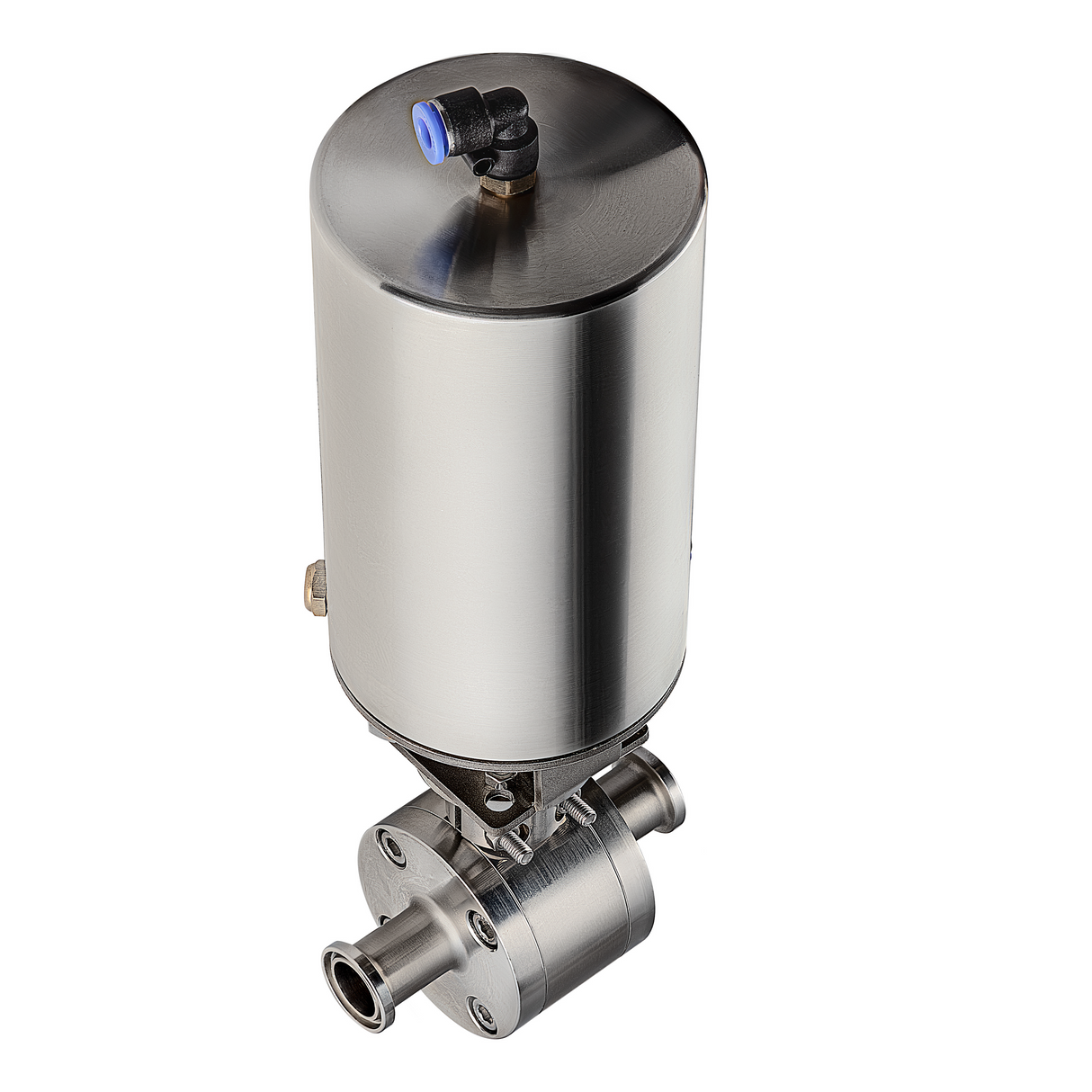 Tri-Clamp Ball Valve Full Teflon W/ Spring-Return Actuator - SS 316