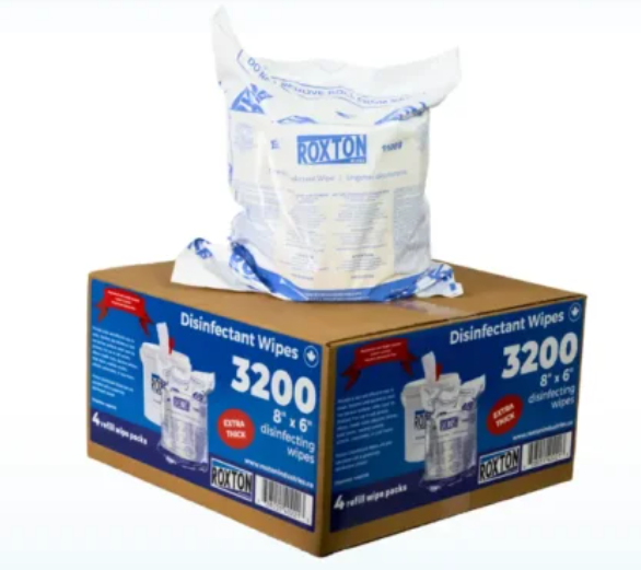 Roxton Disinfecting Embossed Wipes Case 3200 ct (800 Count x 4 Pack)