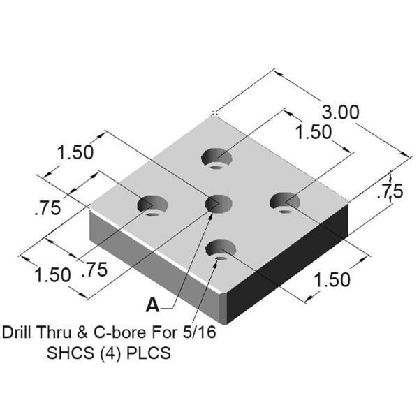 3" x 3" Base Plate Center Hole | 15 Series T-Slot Aluminum