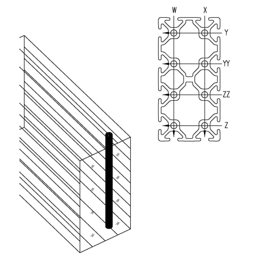 3" x 6" T-Slotted Aluminum Extrusion Smooth
