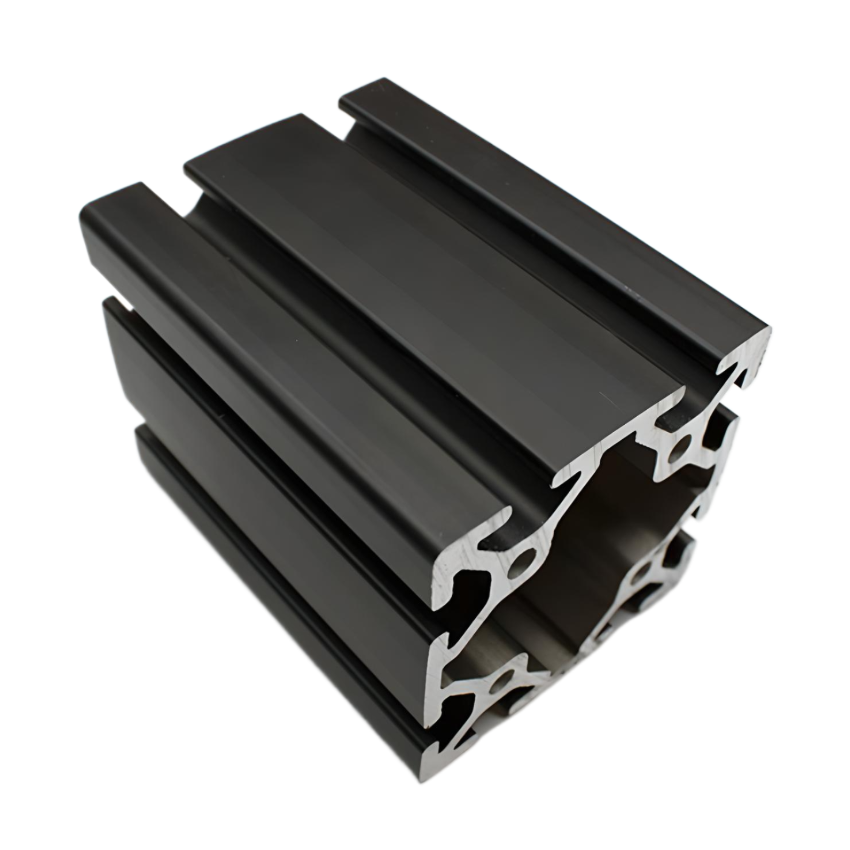 3" x 3" T-Slotted Aluminum Extrusion Black Smooth