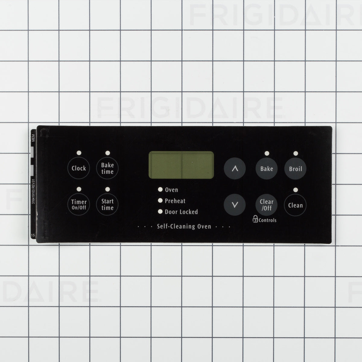 Frigidaire 316419141 Black Range Control Board Overlay