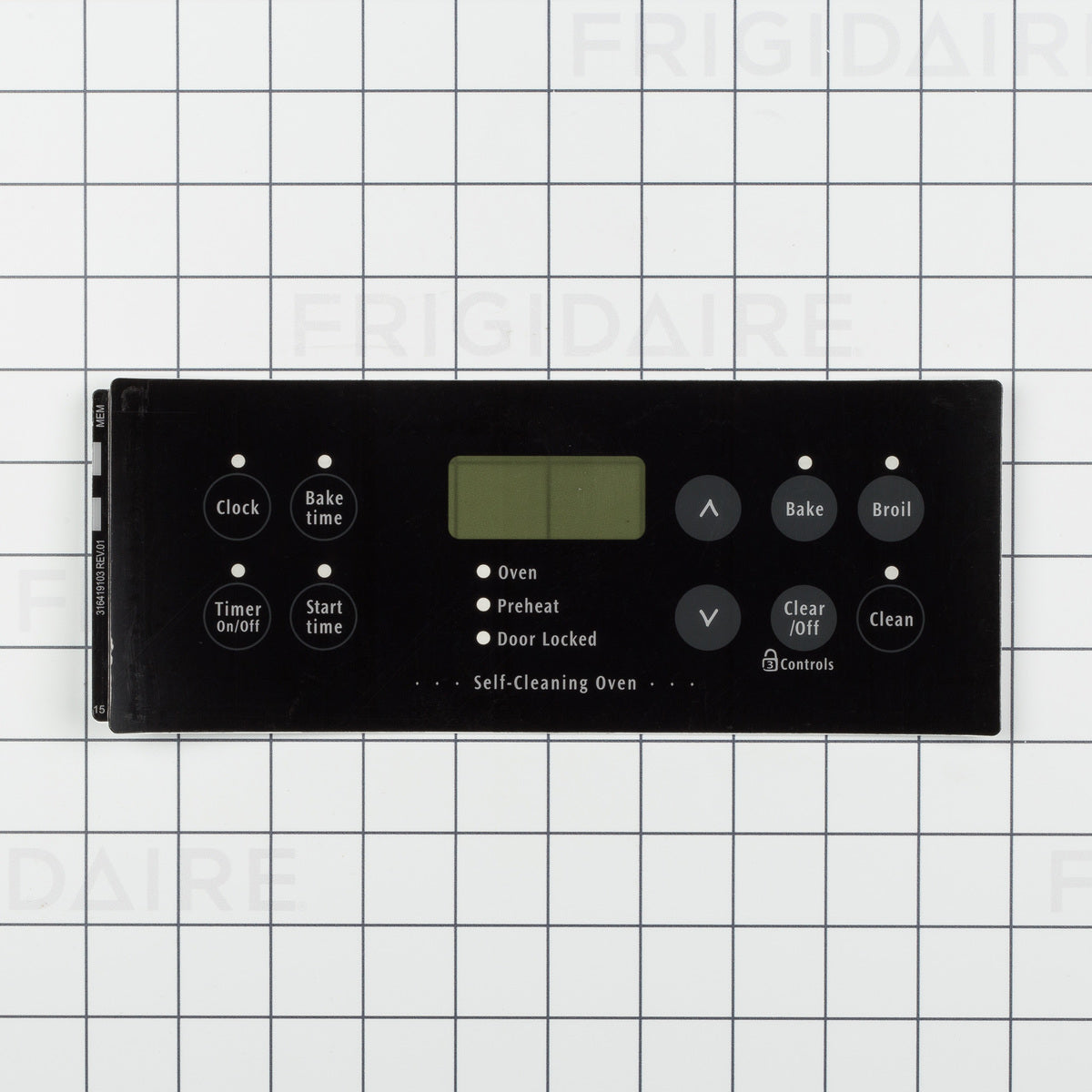 Frigidaire 316419141 Black Range Control Board Overlay