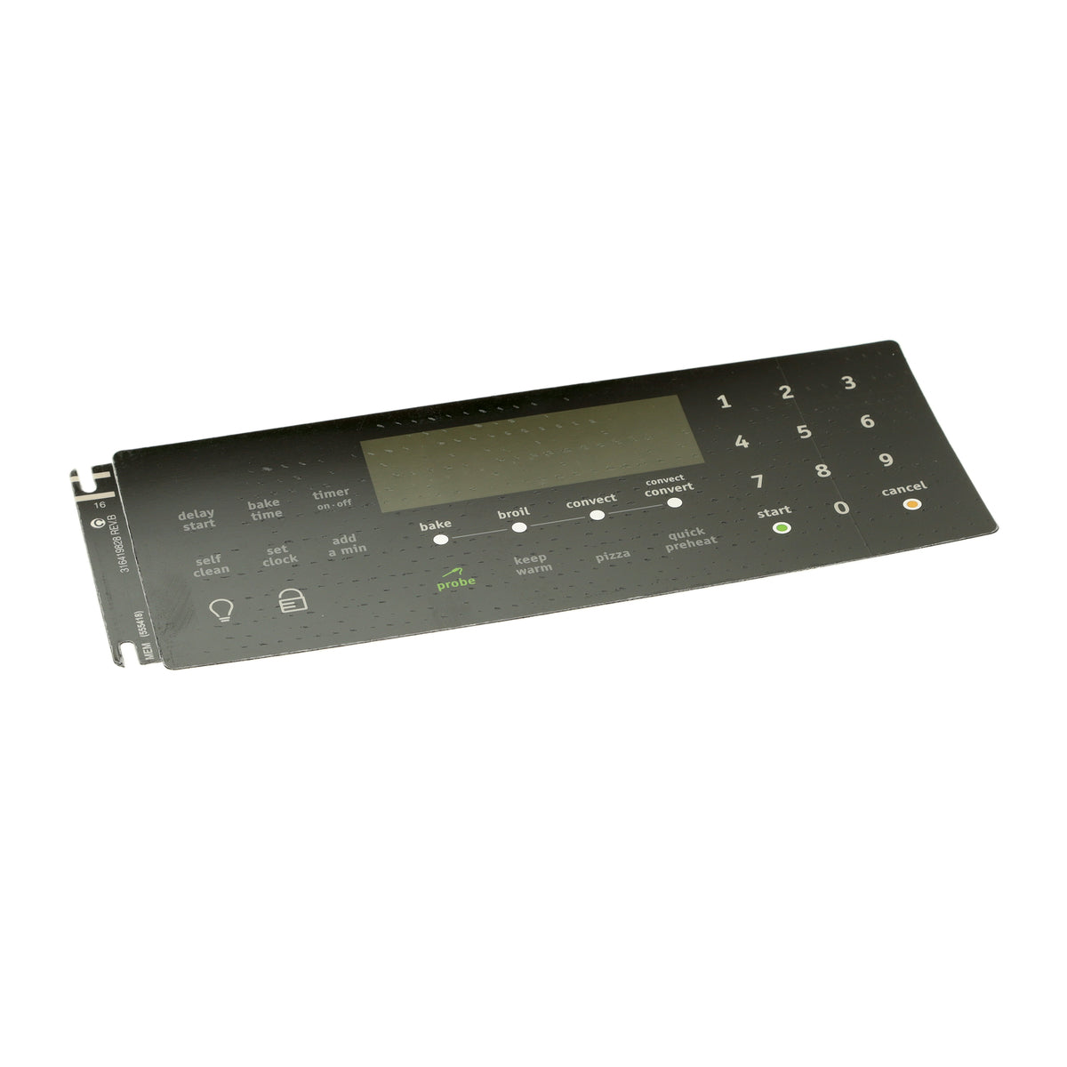 316419828 Black Oven Control Overlay for Frigidaire Range