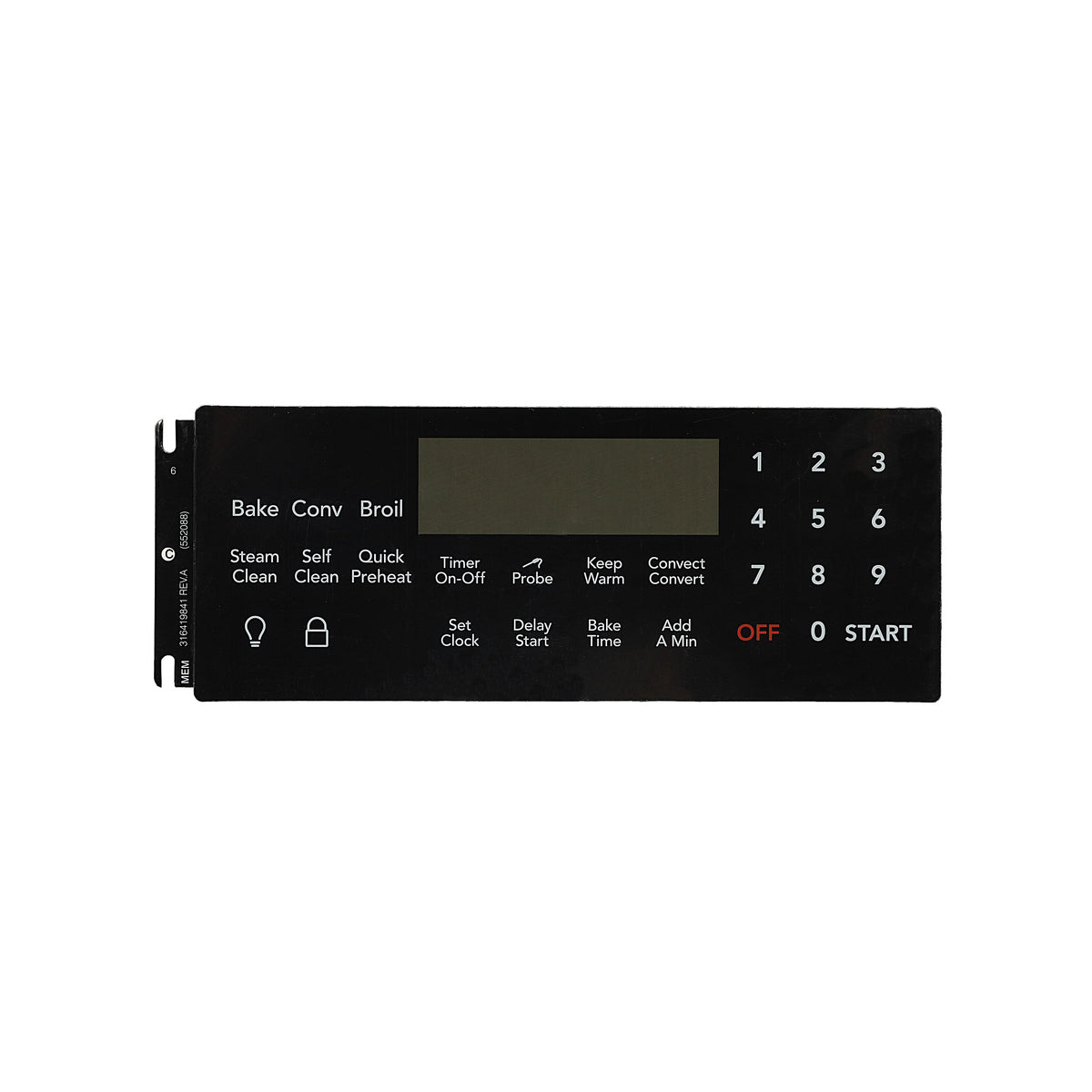 Frigidaire 316419841 Black Clock Overlay for ES541 Oven Range
