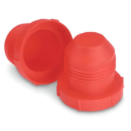 3/8"-24 Threaded Plug For JIC Flared Fitting - Polyethylene (Red)