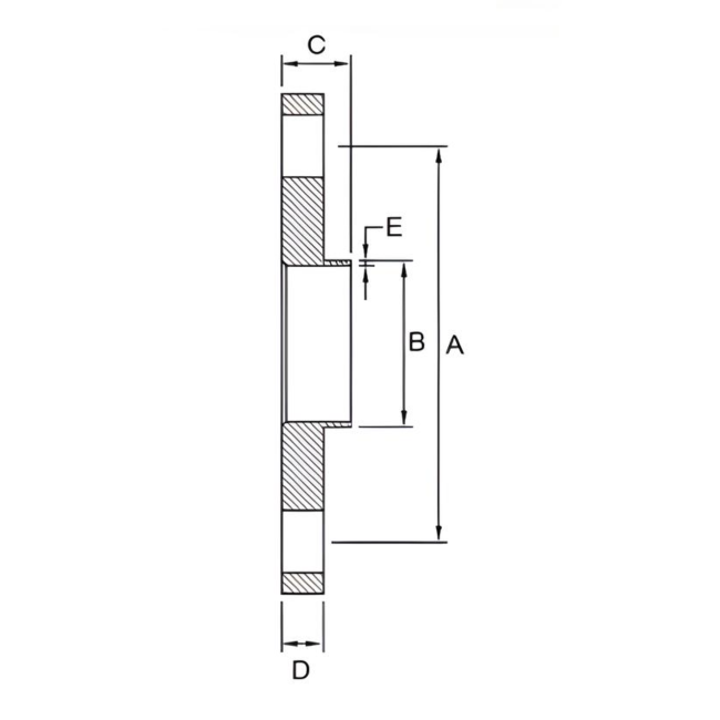 Bride à collerette 38W - Acier inoxydable 316