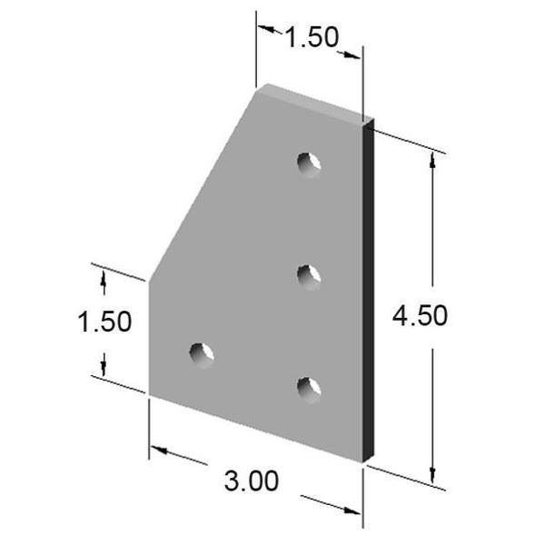 15 Series 4 Hole Black 90° Joining Plate