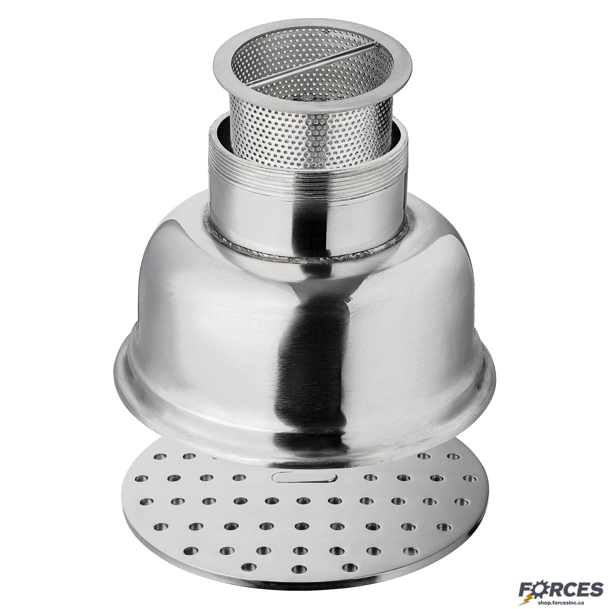 4" Top Holed Plate Floor Drain NPT (M) - SS304