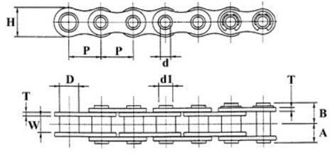 #40 Roller Chain Hollow Pin PLI Premium | 40-HP (10ft)