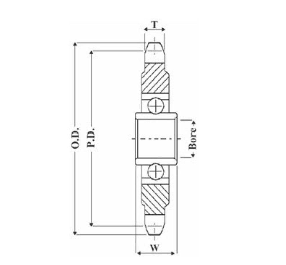 #50 Chain Idler Sprocket | 15 teeth | Bore 5/8" With Snap Ring