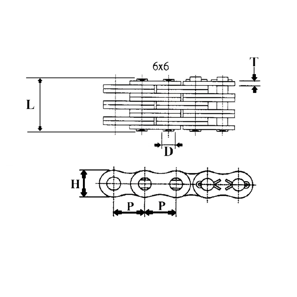 BL866 | Leaf Chain 6 x 6 Lacing 1" Pitch - 10ft Box