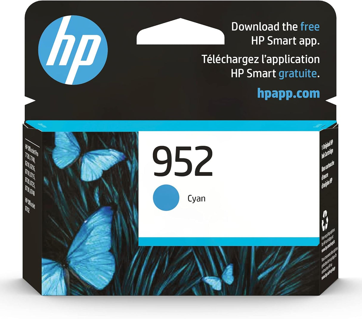 HP 952 Cyan Original Ink Cartridge (L0S49AN)
