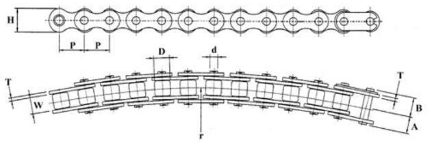 #80 Roller Chain Side Bow PLI Premium | 80-SB (10ft)