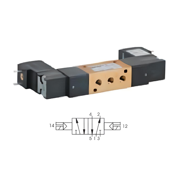 Compact Solenoid Valve M5, 5/2 Double Coil 24Vdc