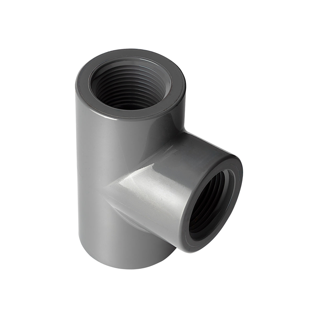PVC Tee (Threaded) Sch 80 - Grey