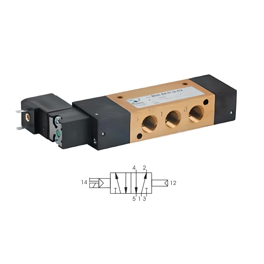 Compact Solenoid Valve G1/8", 5/2 Differential 24Vdc