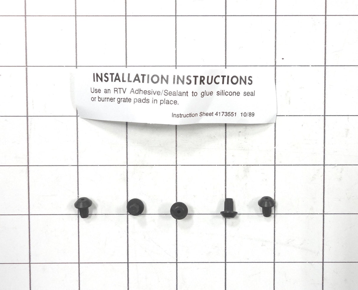 814323 Whirlpool Oven Grate Pads, Set of 5
