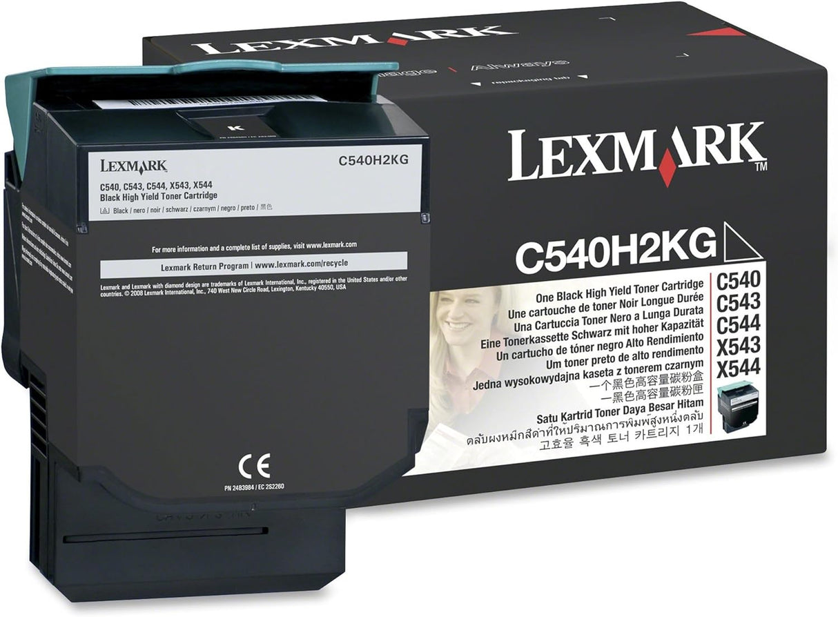 Lexmark C540H2KG Black Toner Cartridge, High Yield