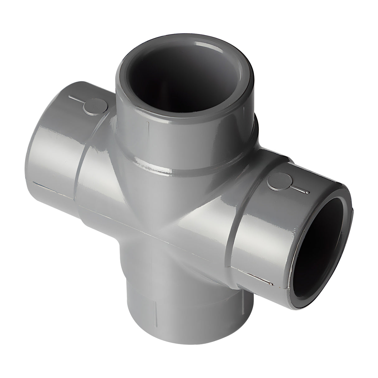 PVC Cross (Socket) Sch 80 - Grey