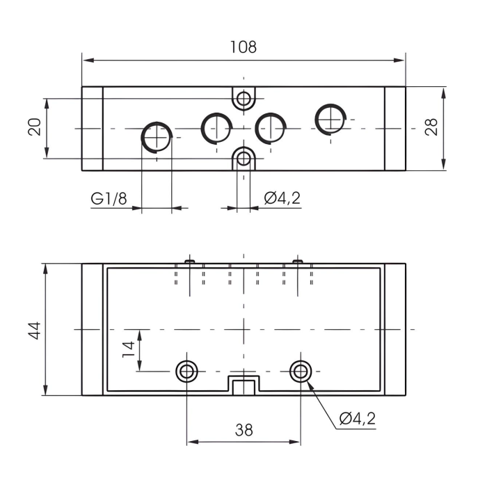 G1/8" Air Pilot Valve 1/8", 5/2 Double Acting Pressure 1.5 bar