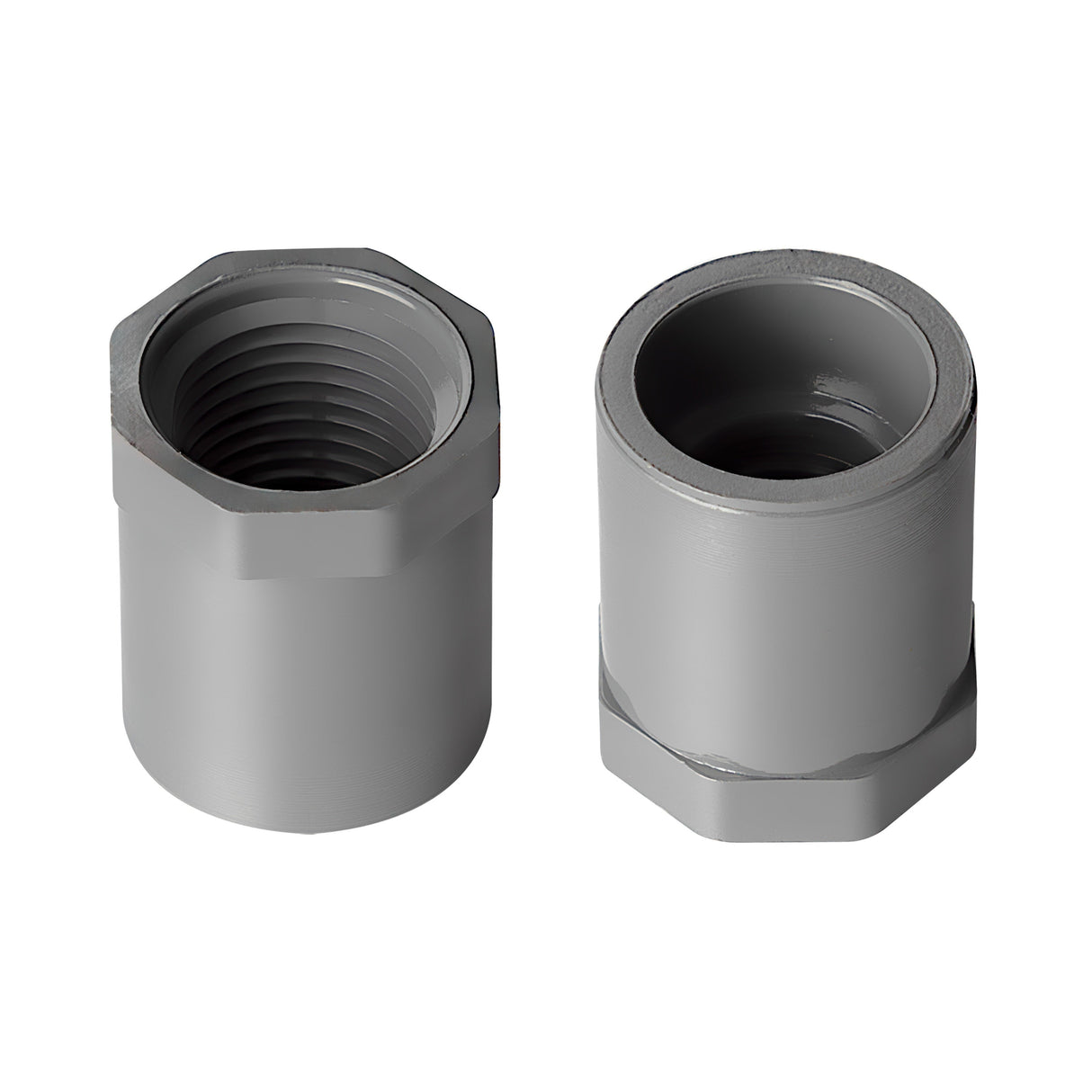 2" x 1-1/2" Reducer Bushing (SPG x FPT) Sch 80 - PVC Grey | 838251