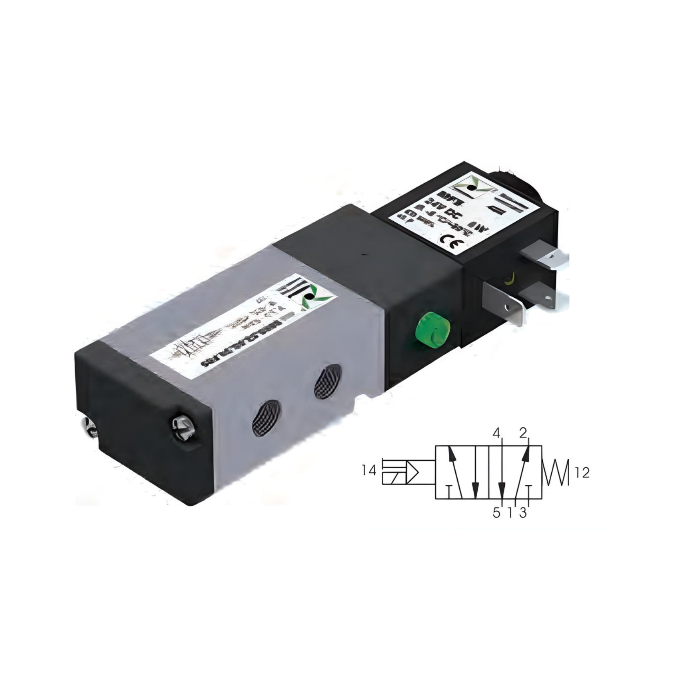 Pneumatic Solenoid Valve 1/8", 5/2 Spring Return 24Vdc