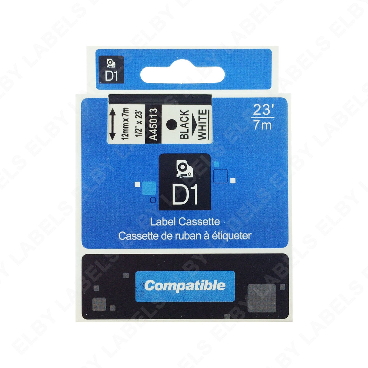 45013 D1 DYMO® Compatible Tape (Black on White)