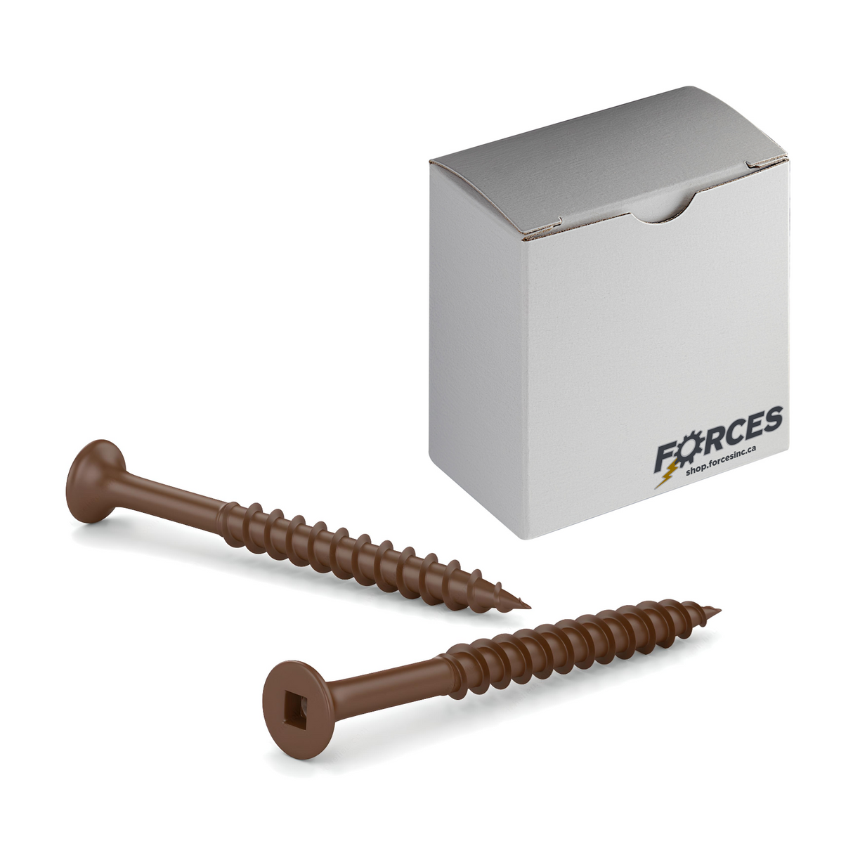 #6 x 1-3/4" Deck Screws Flat Head ACQ Brown Ceramic Finish