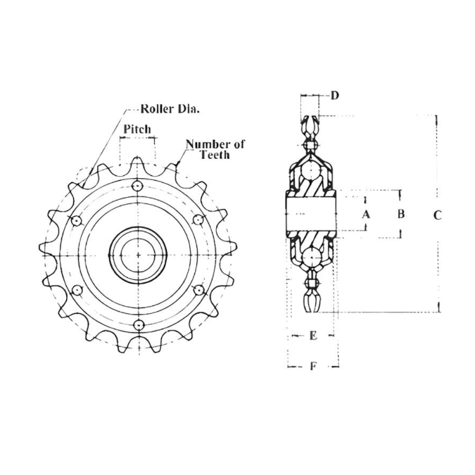Aetna AG2417-A Single Pitch Idler Sprocket .516"/.522" Bore