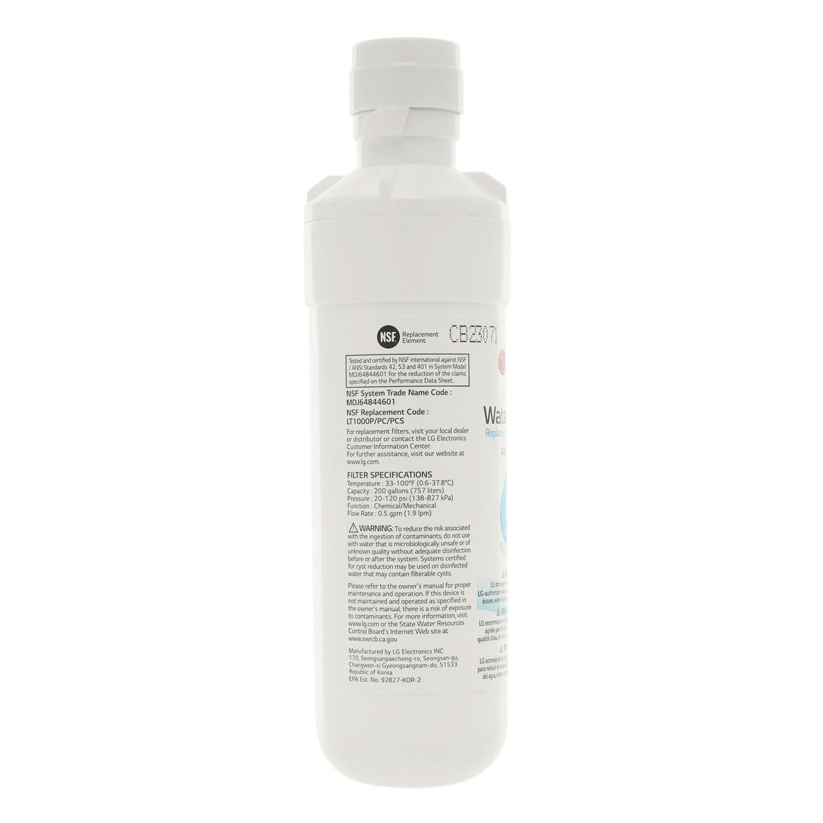 AGF80300704 LG Refrigerator Water Filter (LT1000P)