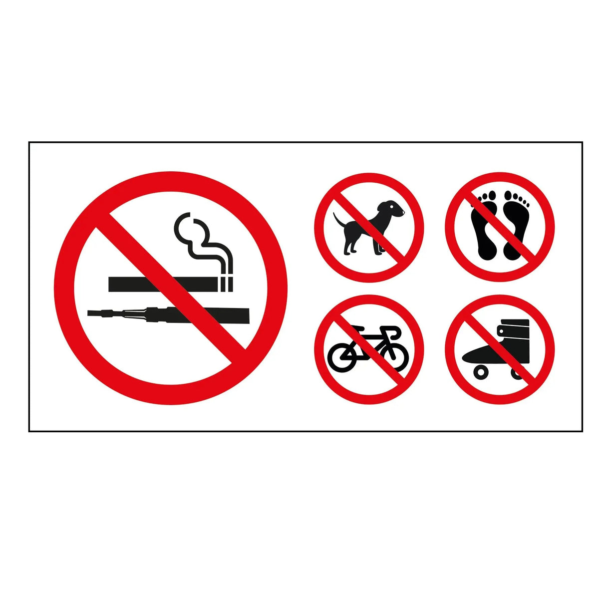Affiche plastifiée, Interdictions, 6 ¾" x 13 ½"