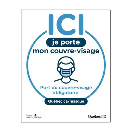 Affiche, inscription « Couvre-visage obligatoire », 6,5'' x 8''
