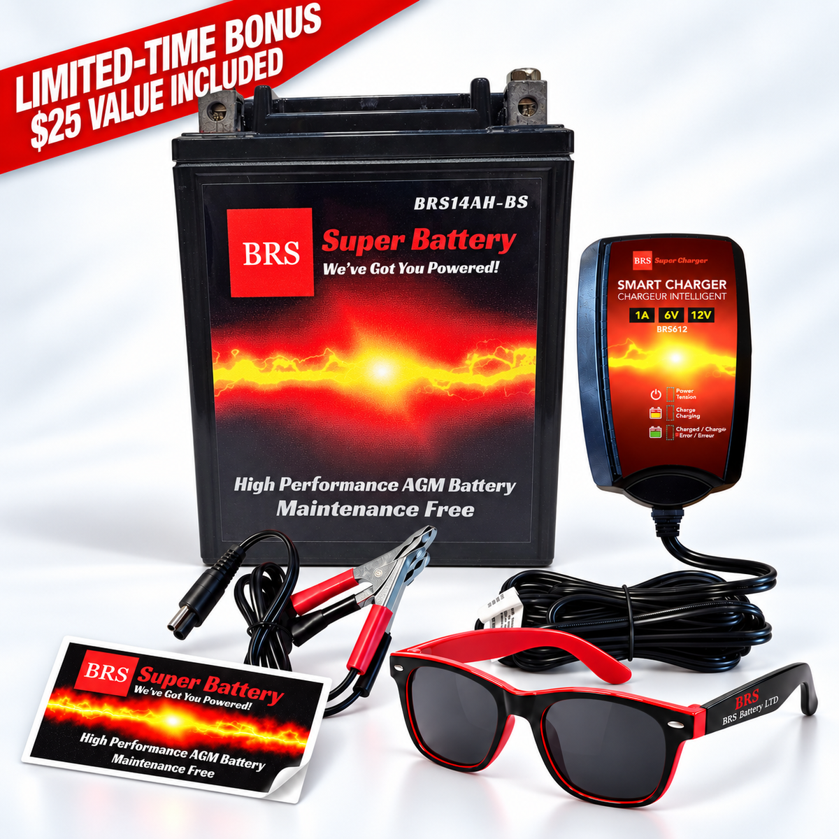 BRS14AH-BS Kit Combo Batterie et Chargeur/Mainteneur Intelligent Garantie 30 Jours