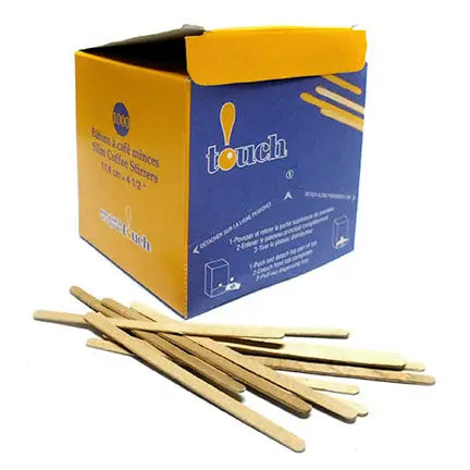 Bâtonnets à café en bois – Lot de 1000 unités écologiques