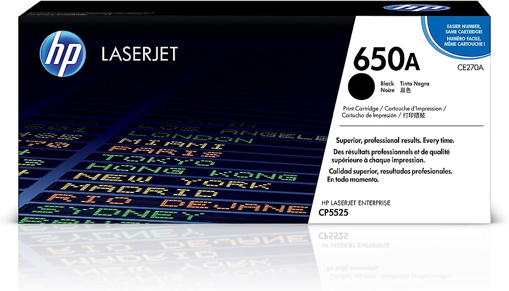 HP 650A (CE270A) Black Original LaserJet Toner Cartridge