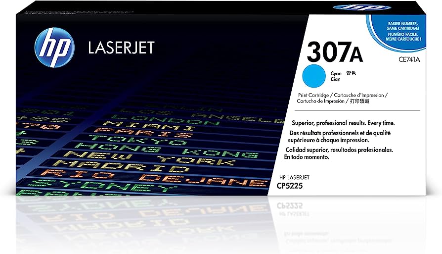 HP 307A (CE741A) Cyan Original LaserJet Toner Cartridge