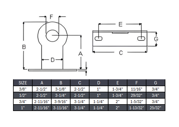 Extended Pipe Stay - Stainless Steel 304