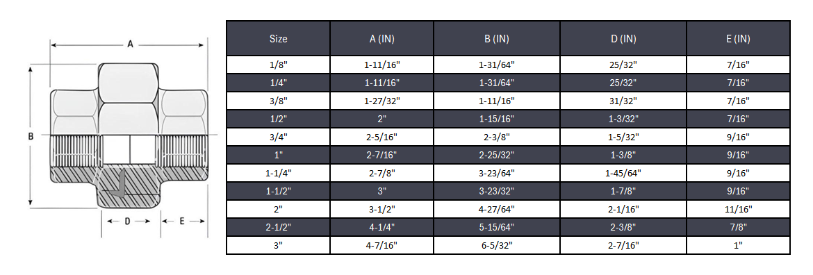 Union NPT #3000 - SS 316/316L